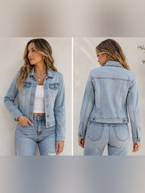 2Sable by Kancan Light Wash Soft Stretch Denim Jacket Women’s M